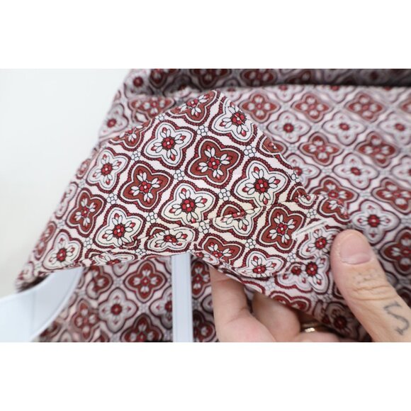 Express Mens 2XL XXL Extra Slim Geometric Tapestry Collared Button Shirt Cotton - Picture 6 of 12